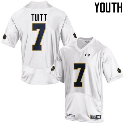 Notre Dame Fighting Irish Youth Stephon Tuitt #7 White Under Armour Authentic Stitched College NCAA Football Jersey JEY5099MJ